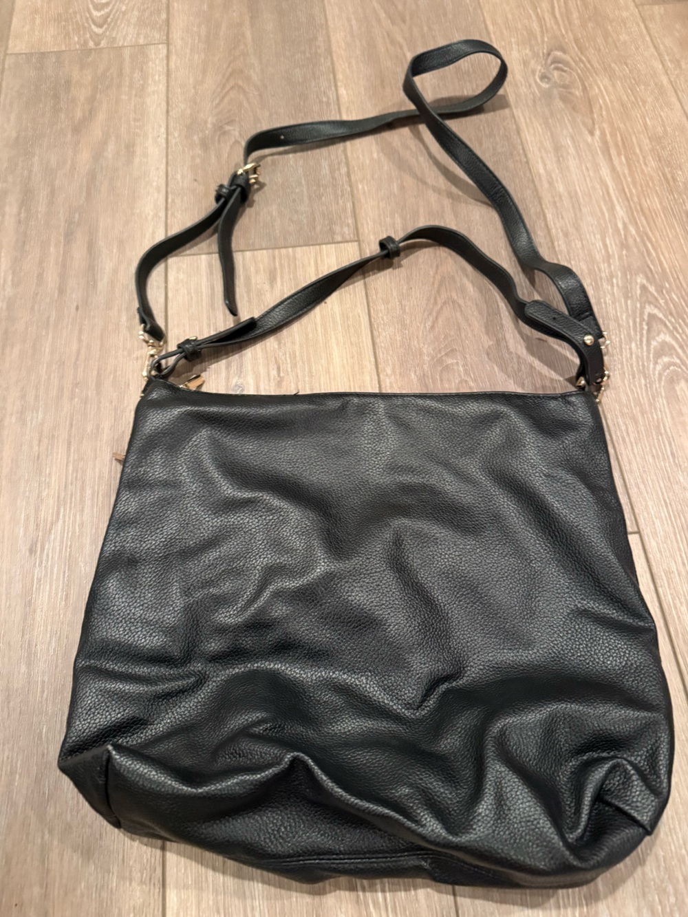 Classic Black Leather Shoulder Bag